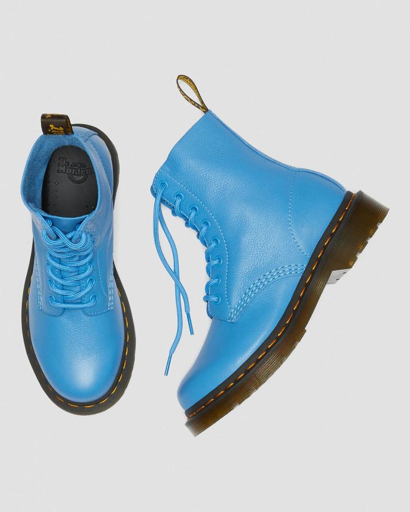 Dr Martens 1460 Pascal Virginia Leren Enkellaars Dames Blauw | NL 89WNB